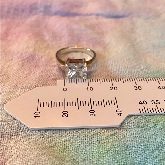 Princess cut qvc Diamonique sterling silver ring - Picture 4 of 5